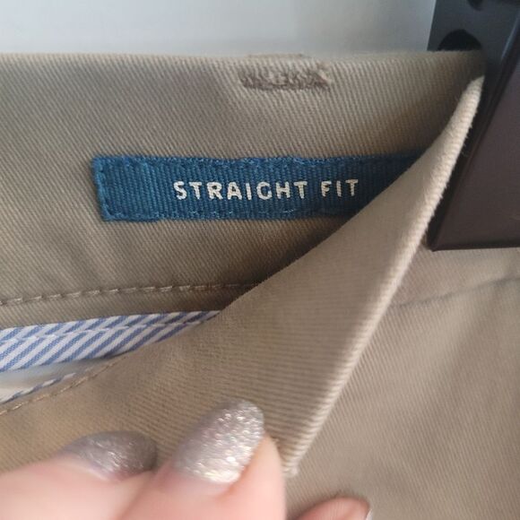 Haggar performance cotton blend flat front straight fit khaki  pants - Picture 6 of 8